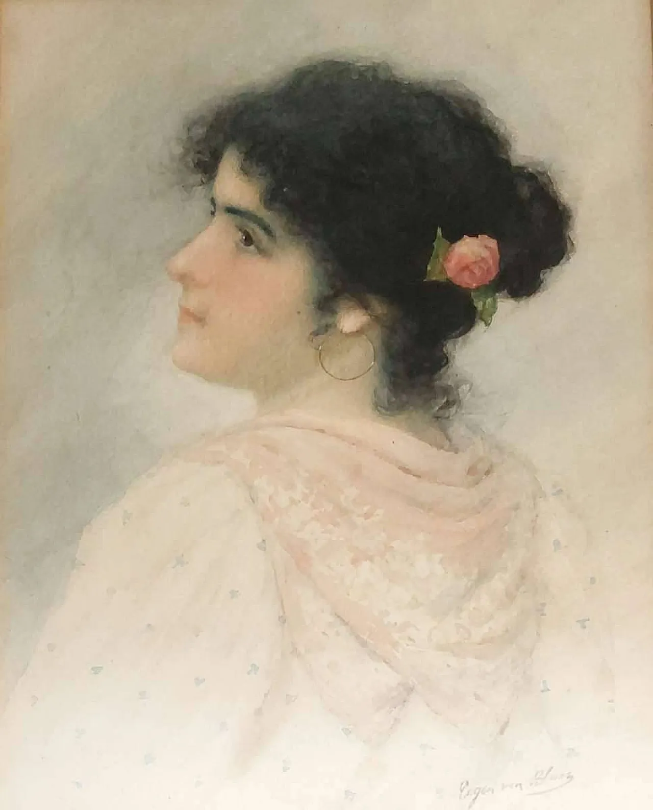 Ritratto di giovane bellezza - Eugen Von Blaas, inizi del XX secolo 4