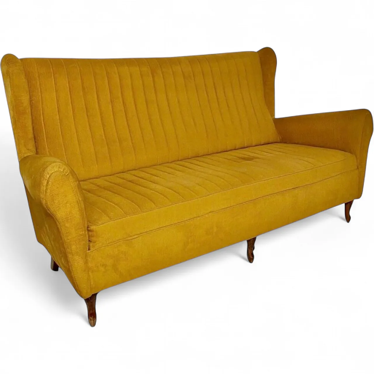 Velvet sofa Gio Ponti style, 1950s 13