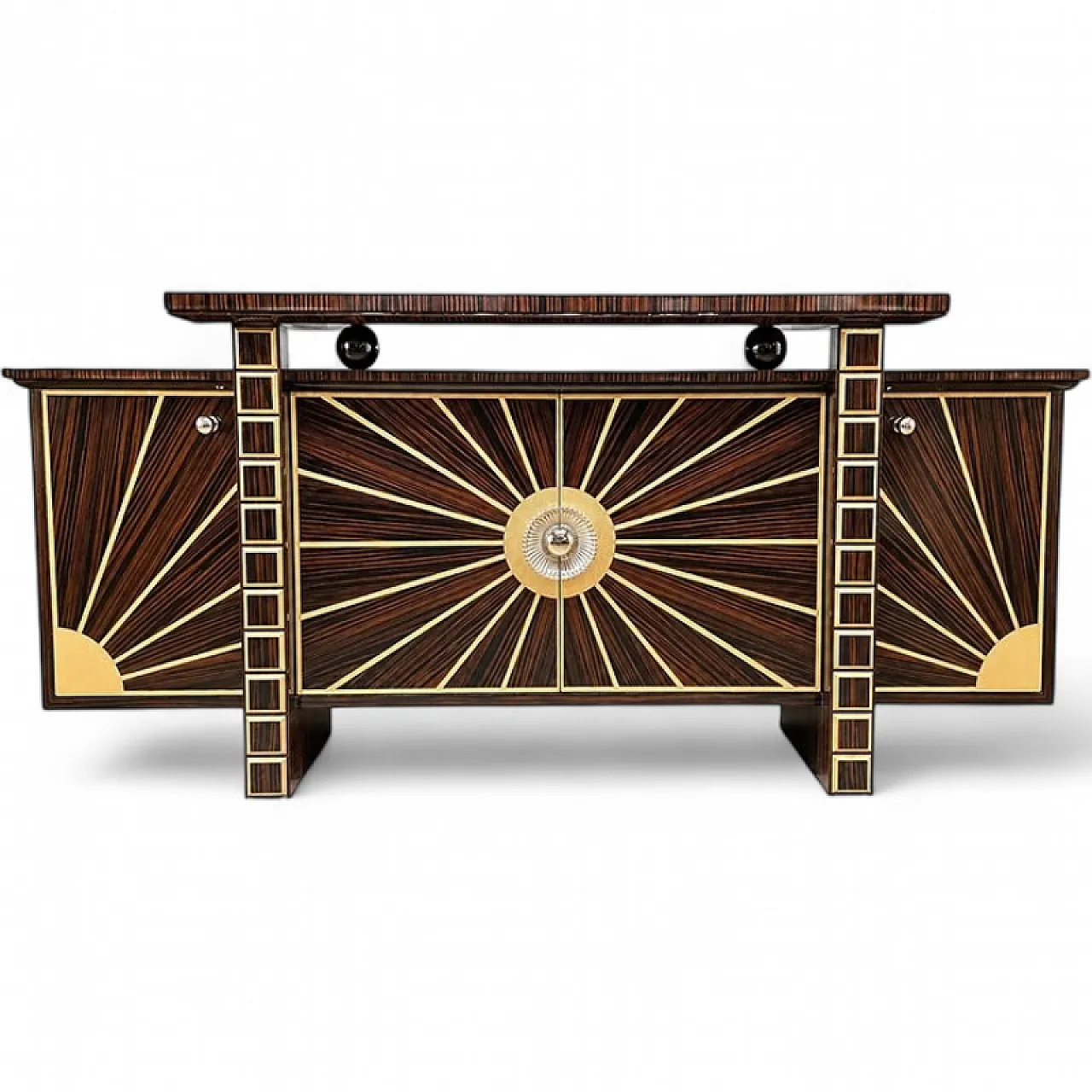 Art Deco style wooden sideboard, 1980s 5