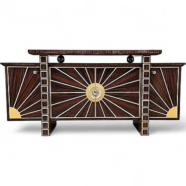 Art Deco style wooden sideboard, 1980s