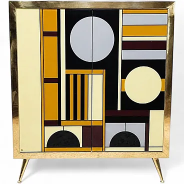 2-door sideboard in Murano glass, 1980s