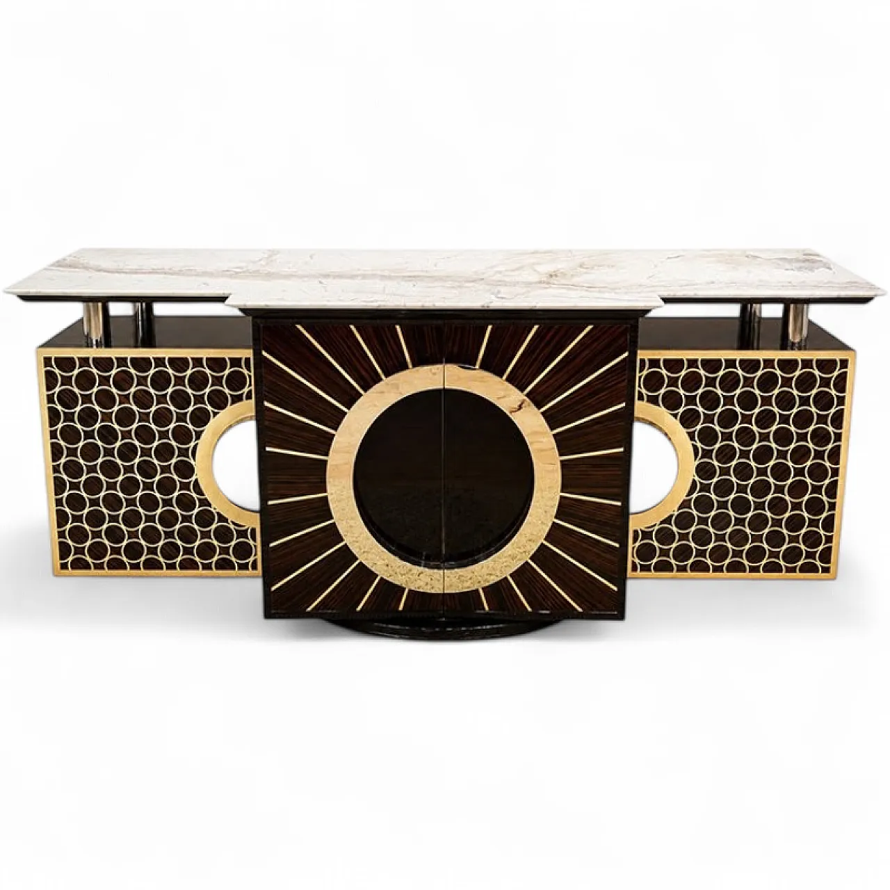 Sideboard in wood and marble, 1980s 5
