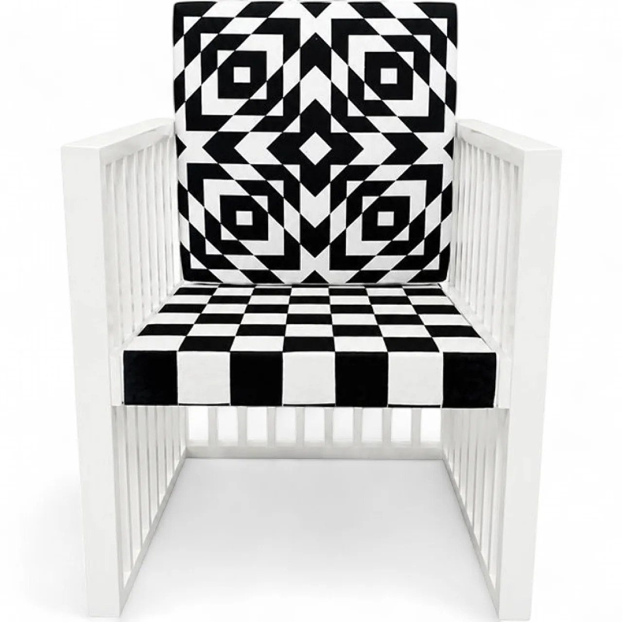 White wooden armchair, 1980s 6