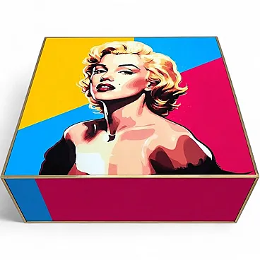 Tavolino in vetro Marilyn, anni '80