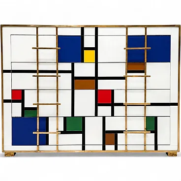Four-drawer chest of drawers in Murano glass, 1980s