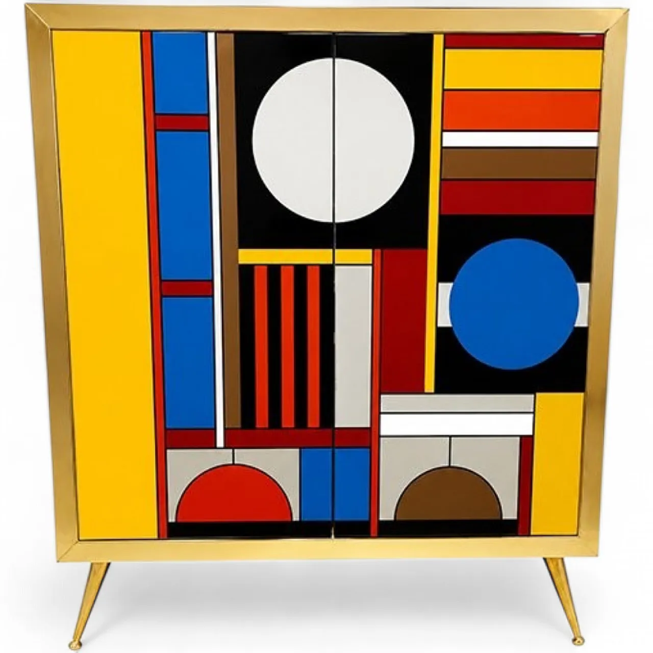 Sideboard with 2 glass doors, 1980s 5