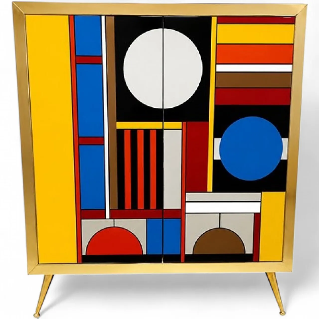 Sideboard with 2 glass doors, 1980s 6