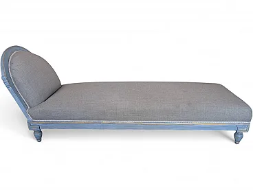 Chaise longue entirely restored and decorated by hand, 70s