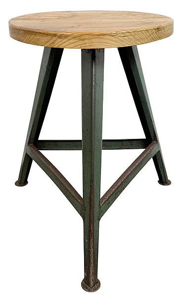 Green Industrial Workshop Stool, 1960s