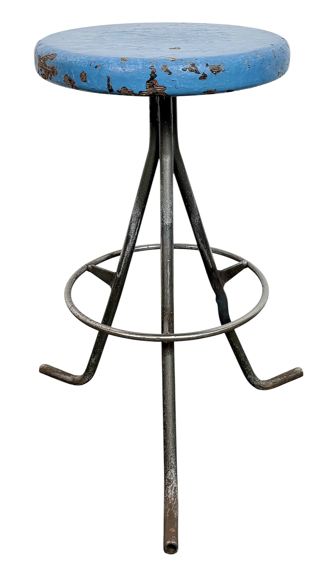 Grey Industrial Workshop Stool, 1960s 1