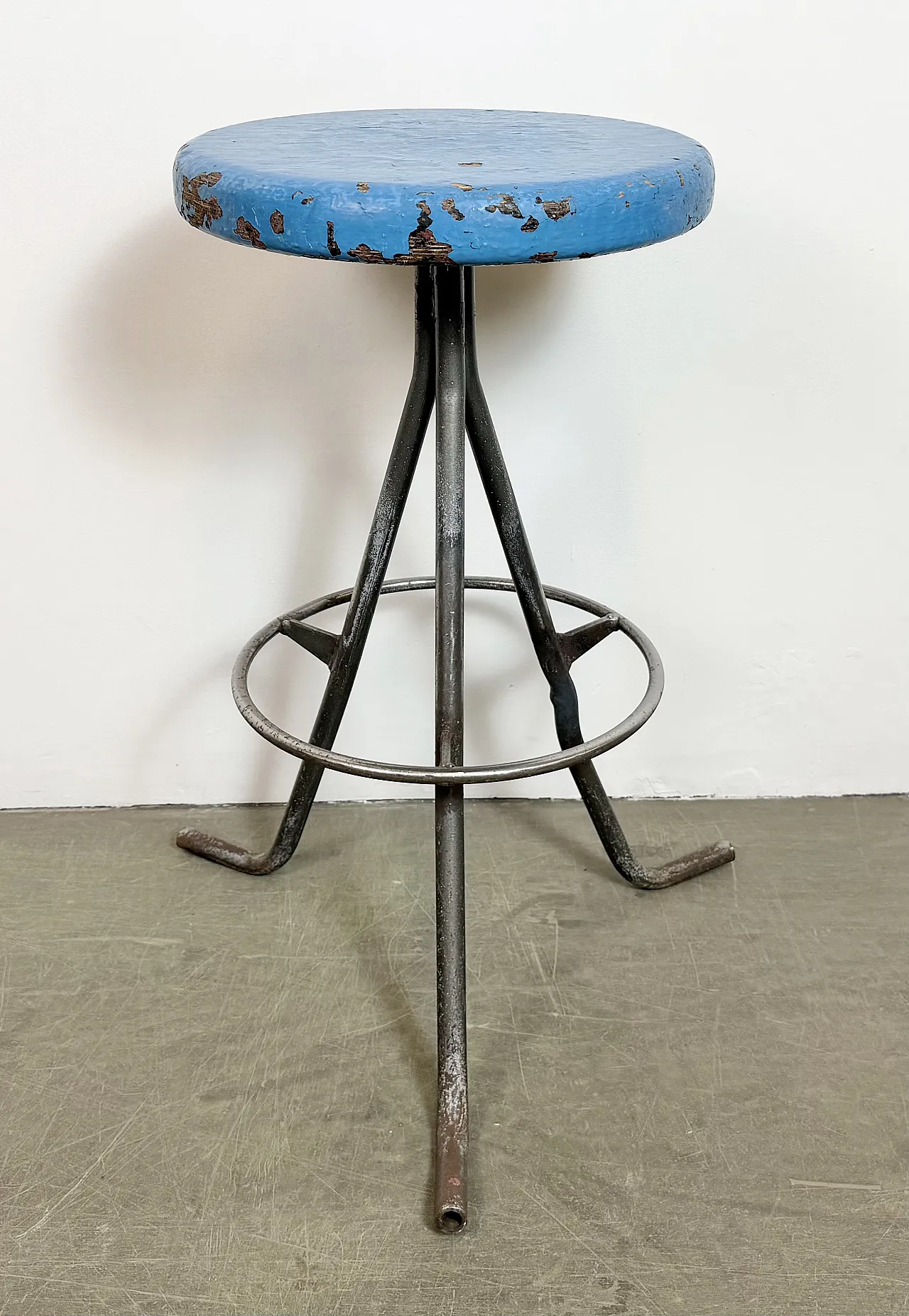 Grey Industrial Workshop Stool, 1960s 3