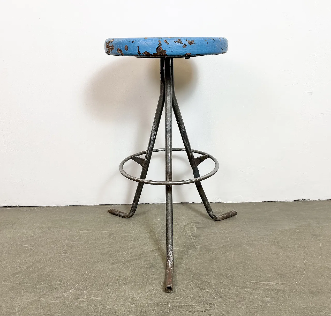 Grey Industrial Workshop Stool, 1960s 4