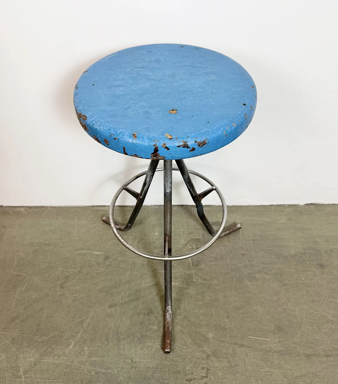 Grey Industrial Workshop Stool, 1960s 5