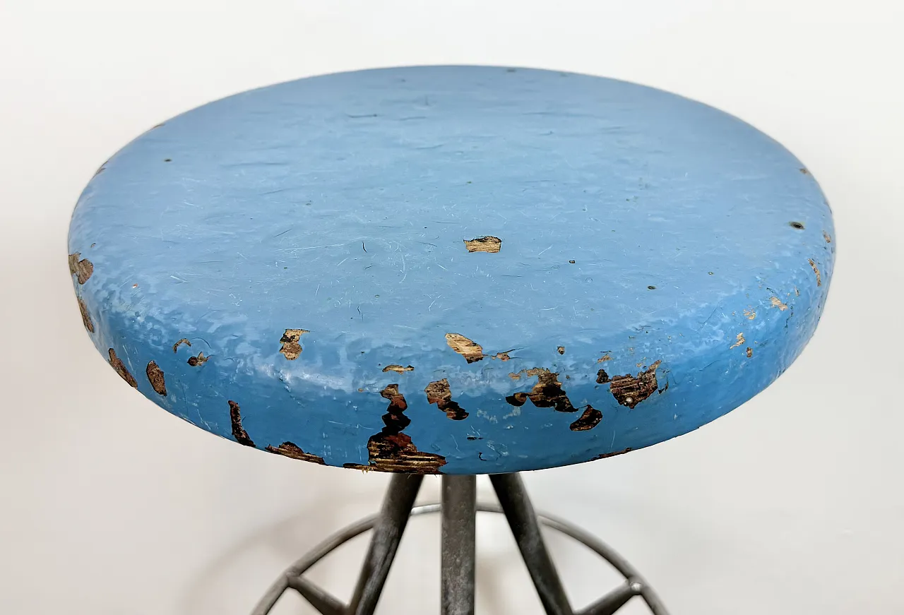 Grey Industrial Workshop Stool, 1960s 7
