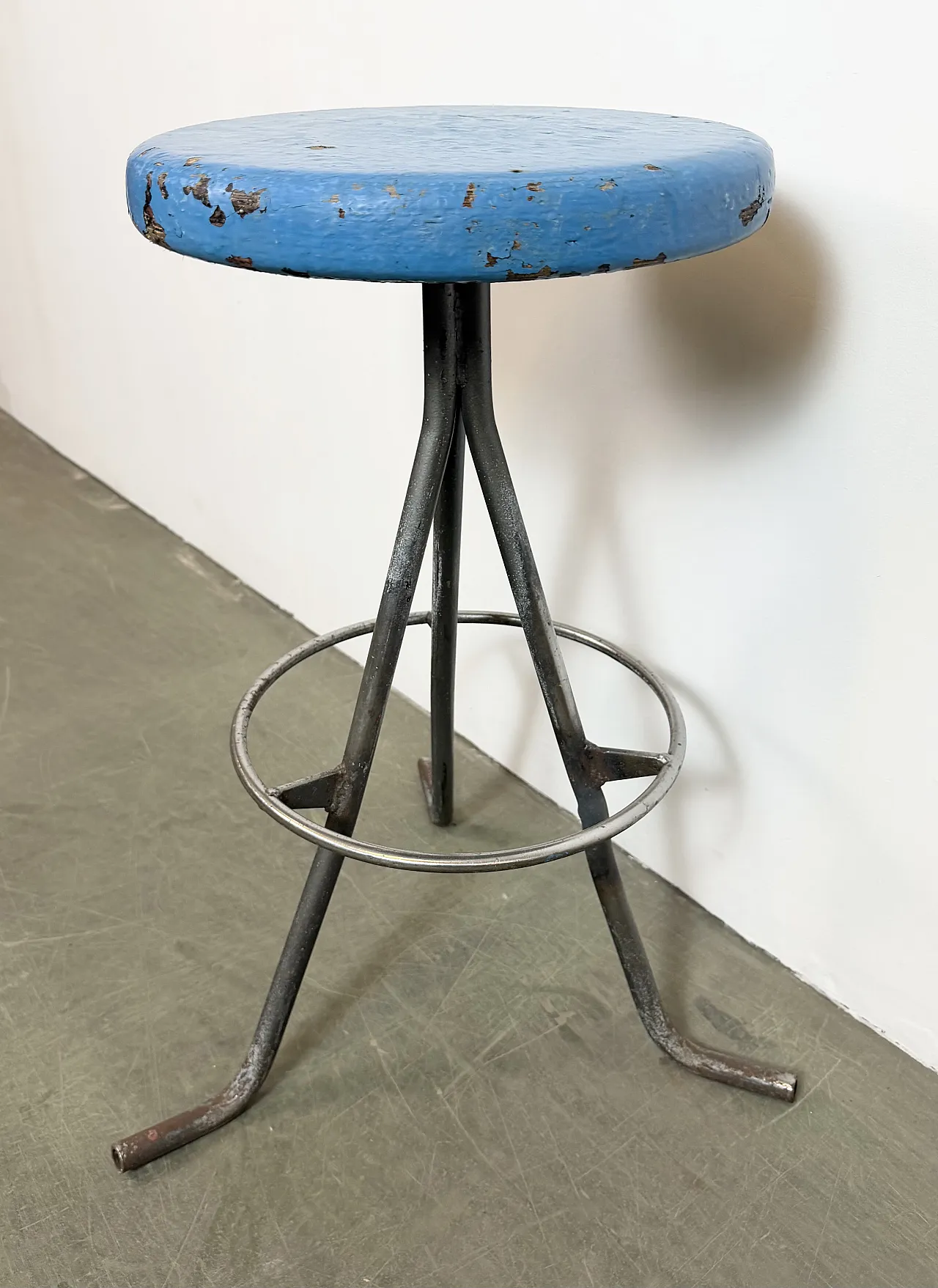 Grey Industrial Workshop Stool, 1960s 8