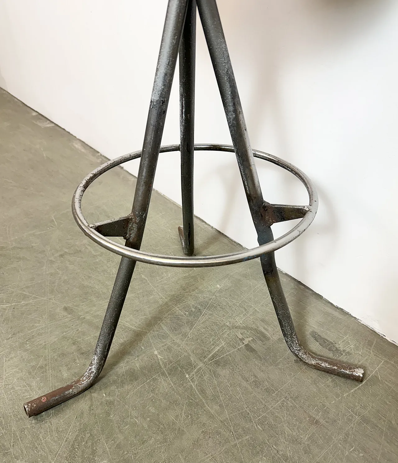 Grey Industrial Workshop Stool, 1960s 9