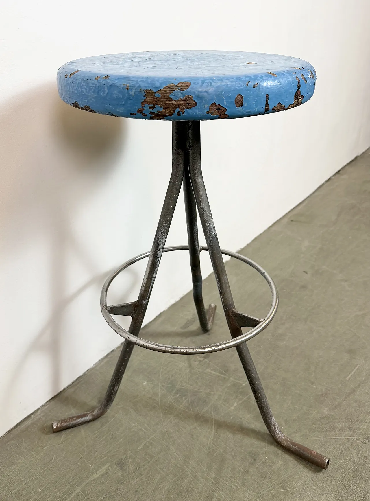 Grey Industrial Workshop Stool, 1960s 10