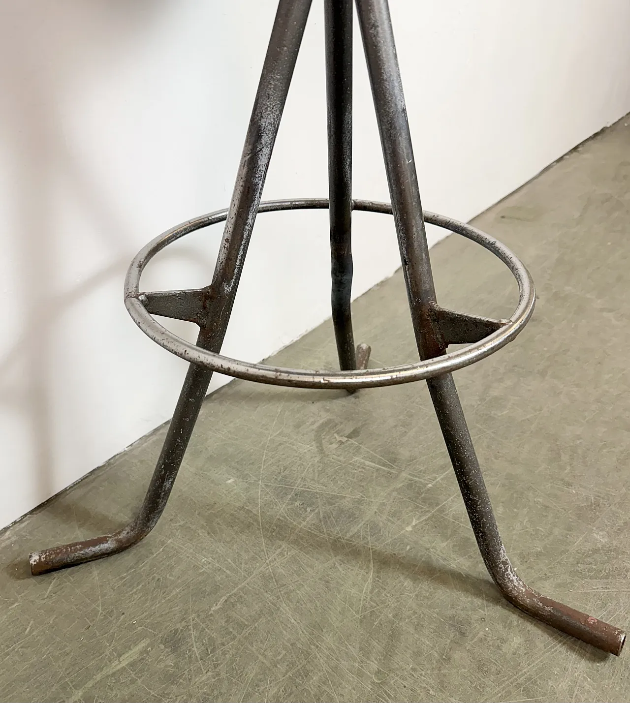 Grey Industrial Workshop Stool, 1960s 11