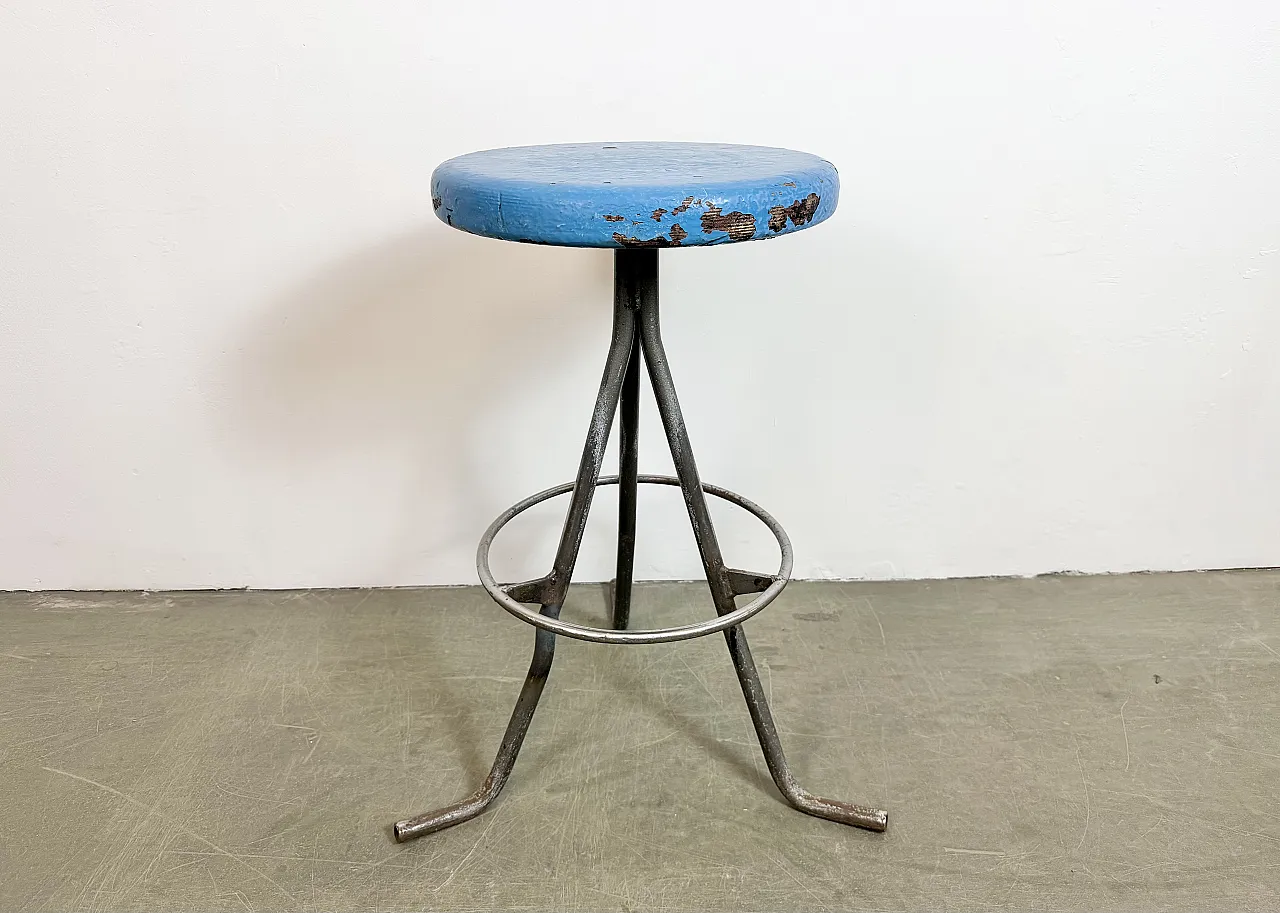 Grey Industrial Workshop Stool, 1960s 14
