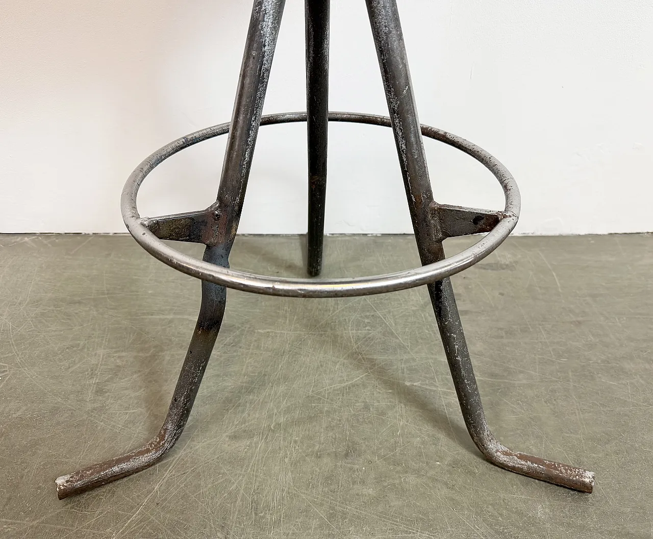 Grey Industrial Workshop Stool, 1960s 16