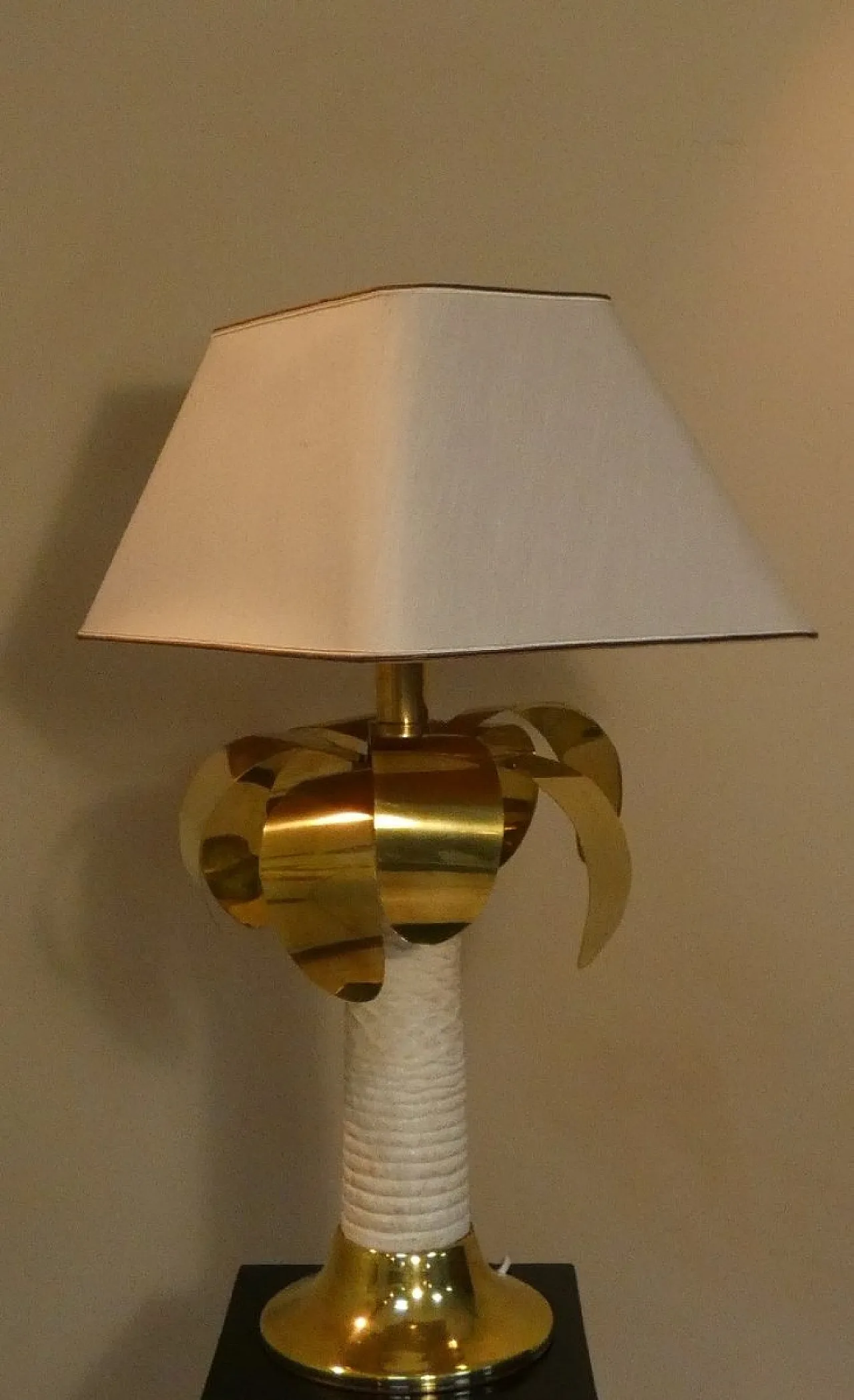 Palma table lamp in brass and resin, Italy, 1970s 5