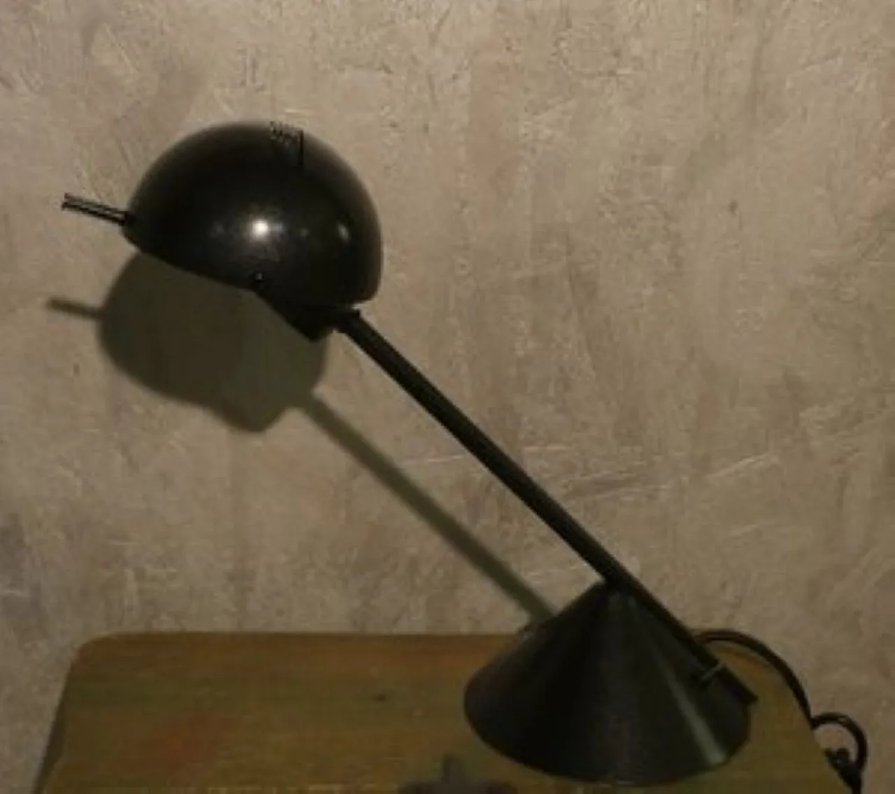 Metal desk lamp with adjustable spherical lampshade, 1980s 8