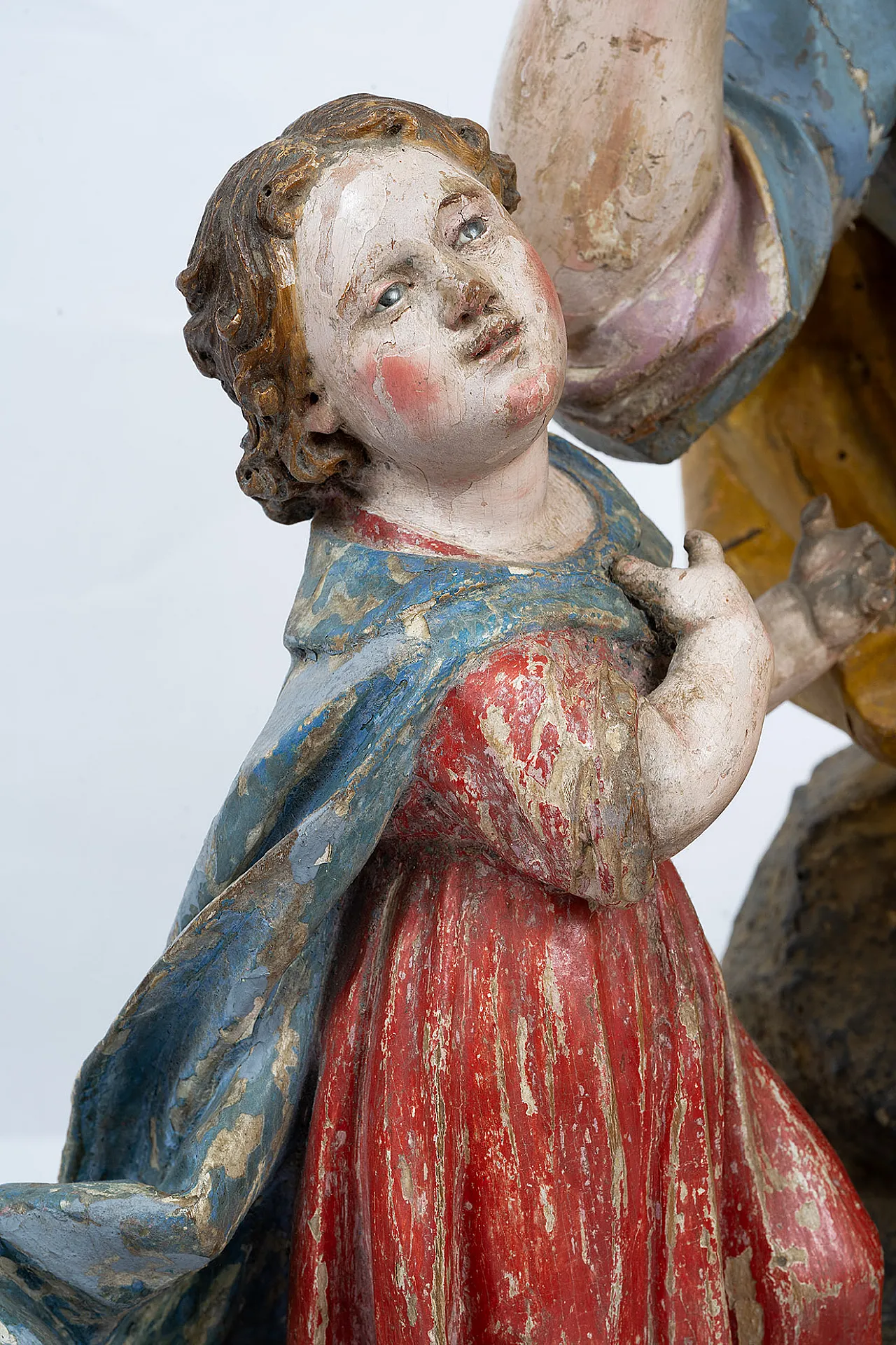 Sculpture in polychrome wood Mystical dream of Saint Joseph, 18th c. 3