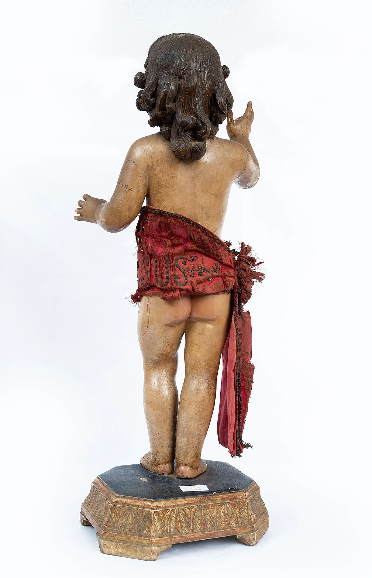 Neapolitan sculpture in polychrome wood Child Blessing, 18th c. 3