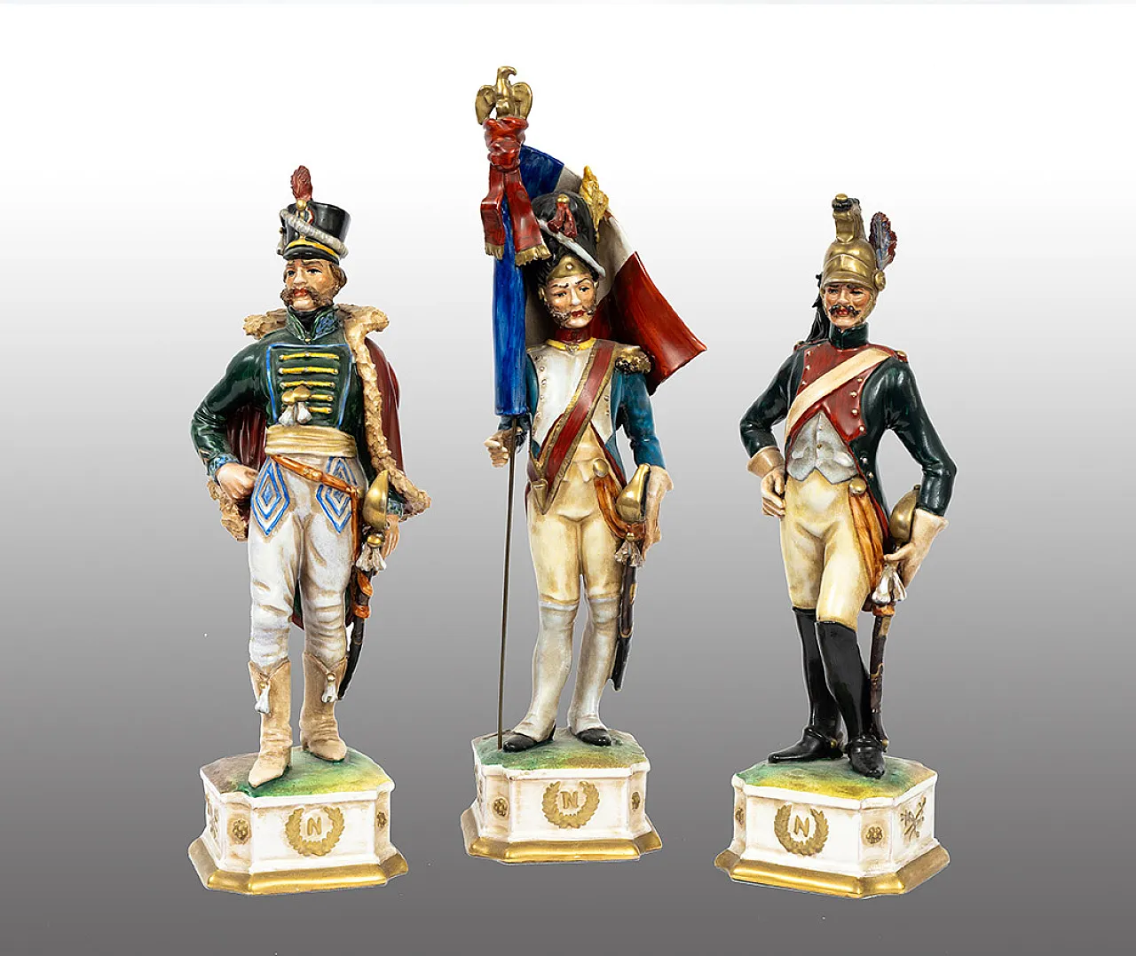 Sculture in porcellana di Capodimonte Soldati napoleonici, '900 1