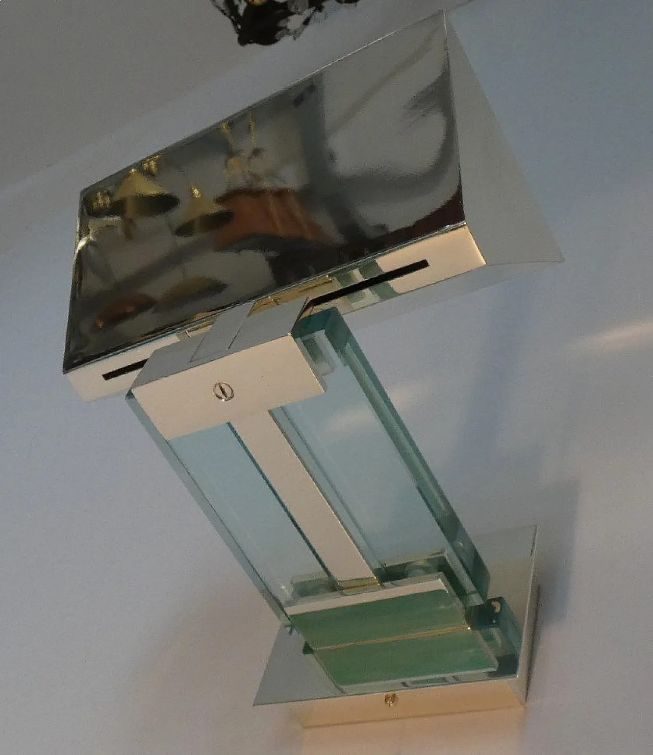 Italian Chrome and Glass Wall Lamps by Martini for Fratelli Martin, 1970s, Set of 4 2