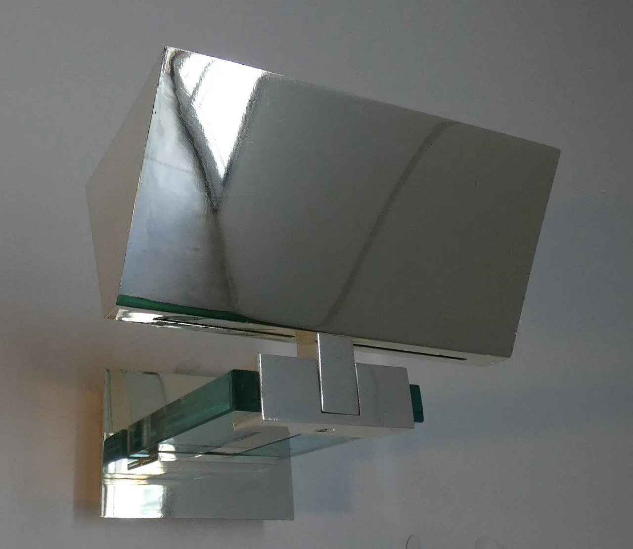 Italian Chrome and Glass Wall Lamps by Martini for Fratelli Martin, 1970s, Set of 4 6