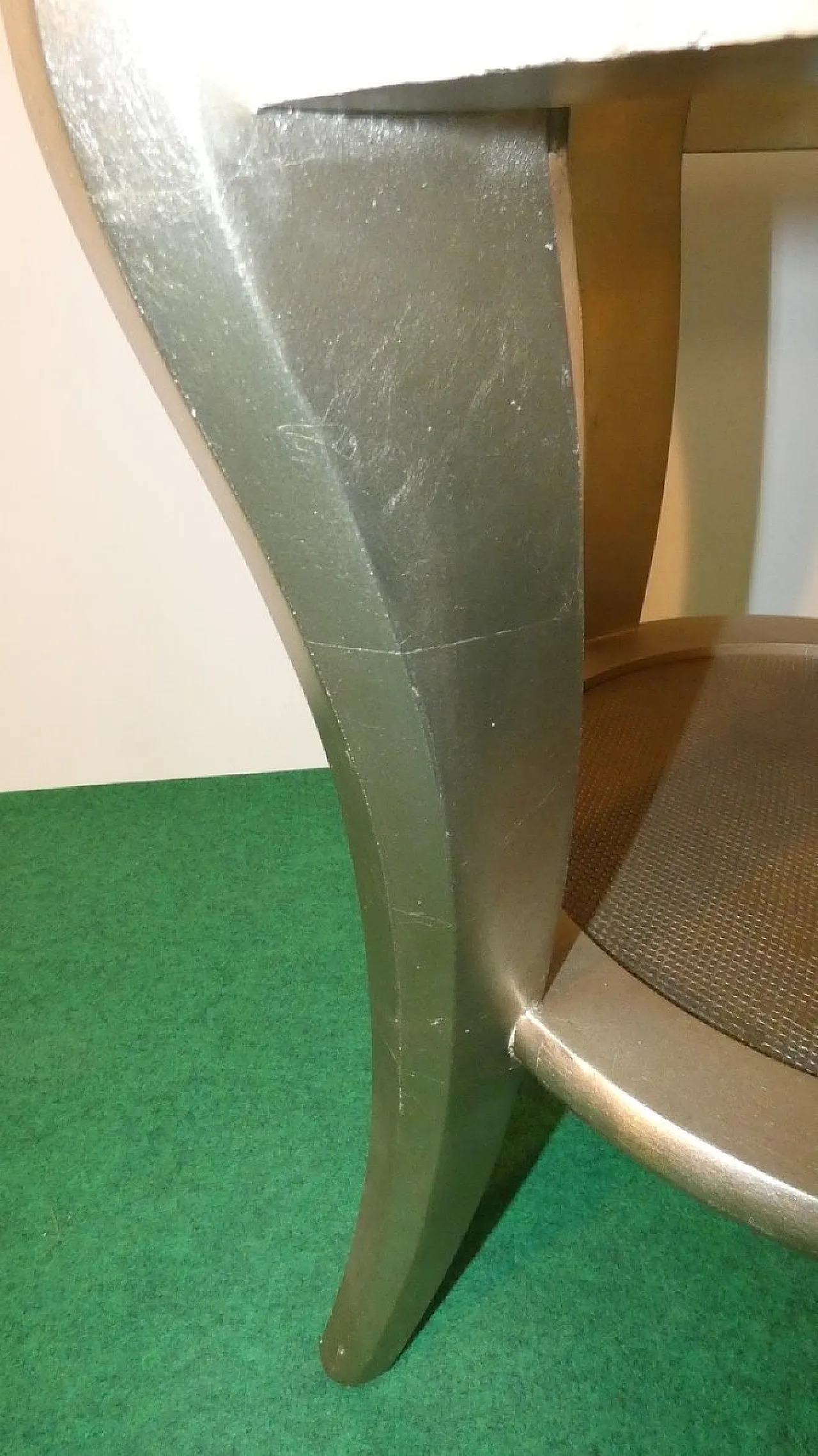 Coffee table in beech and silver leaf, Italy, 1980s 6