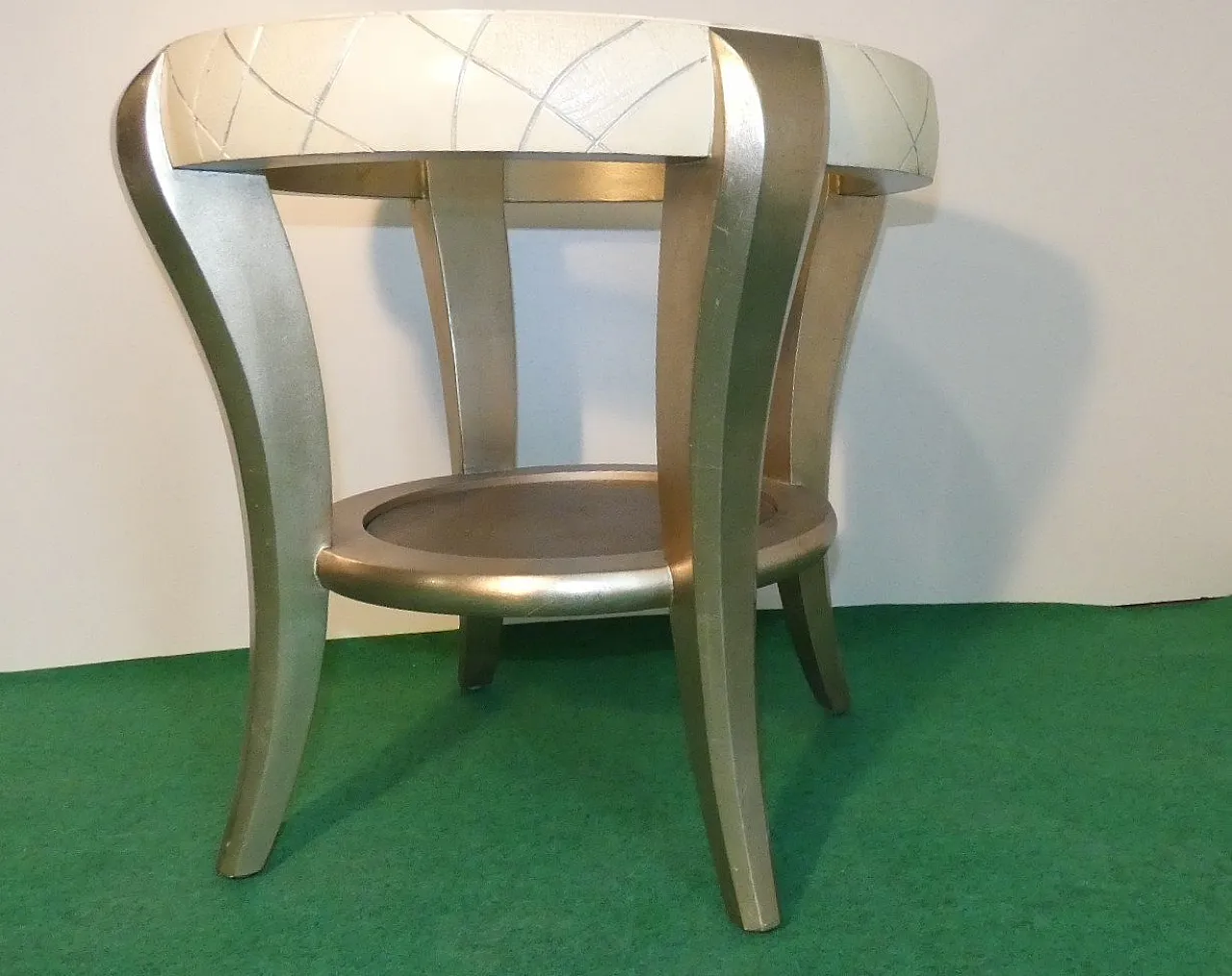 Coffee table in beech and silver leaf, Italy, 1980s 7