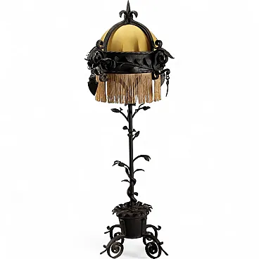 Wrought iron floor lamp, 20th century