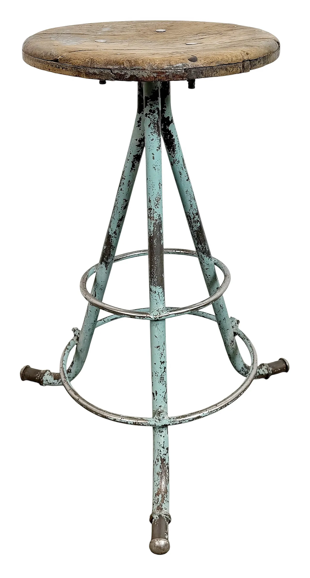 Green Industrial Workshop Stool, 1960s 1