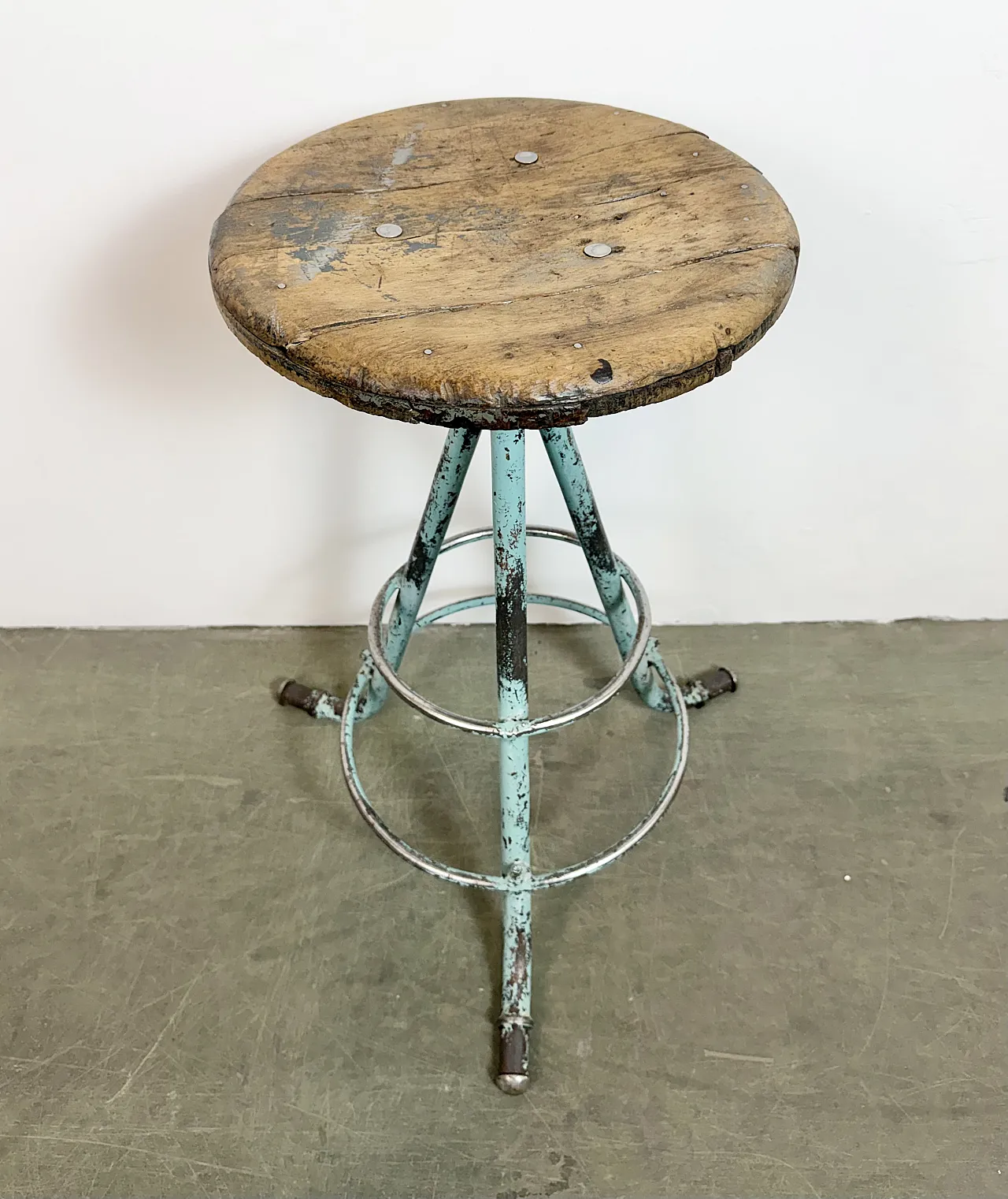 Green Industrial Workshop Stool, 1960s 5