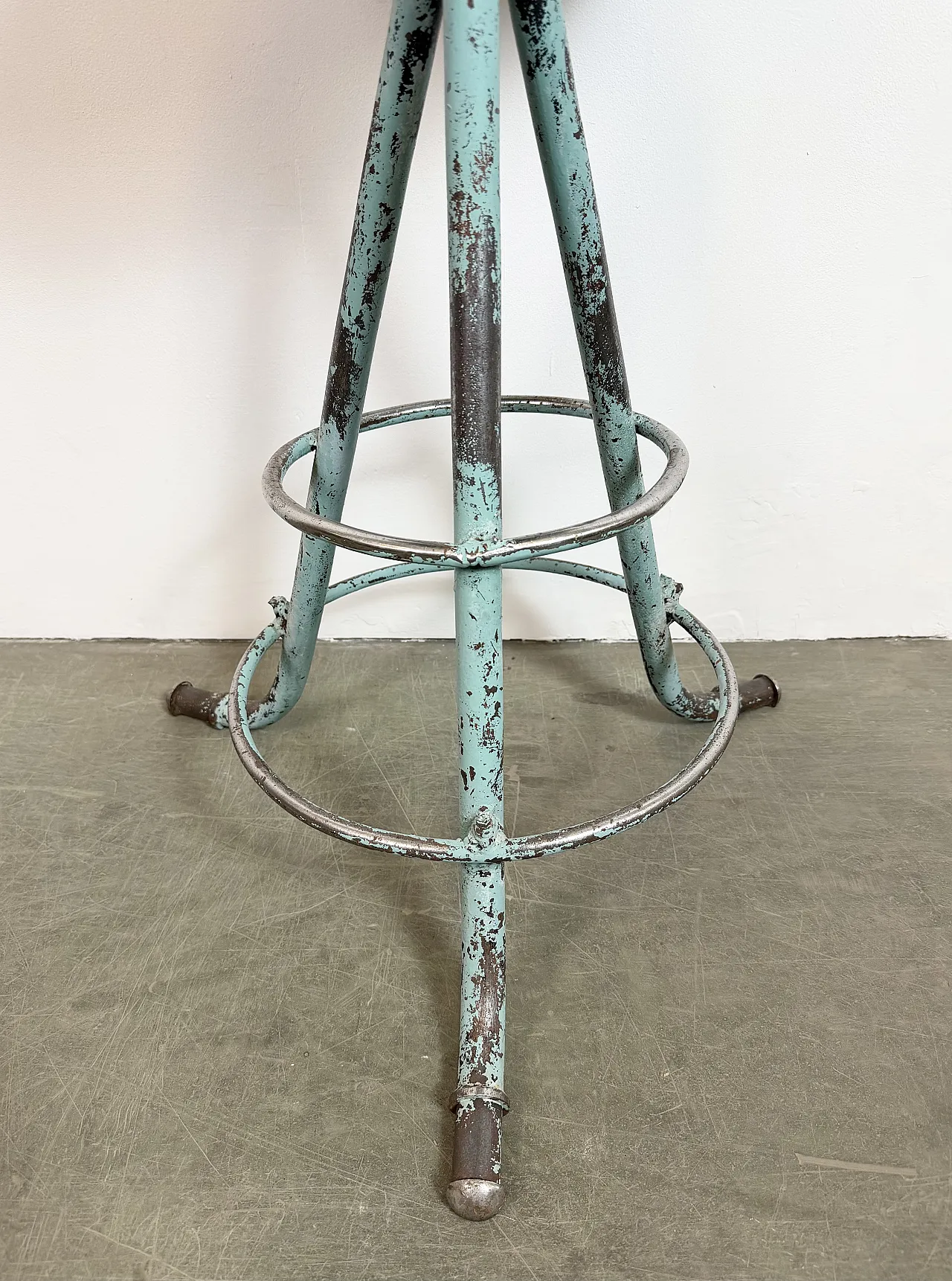 Green Industrial Workshop Stool, 1960s 6