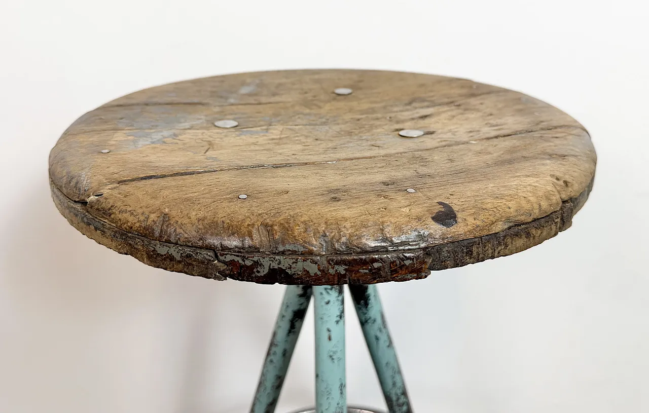 Green Industrial Workshop Stool, 1960s 7