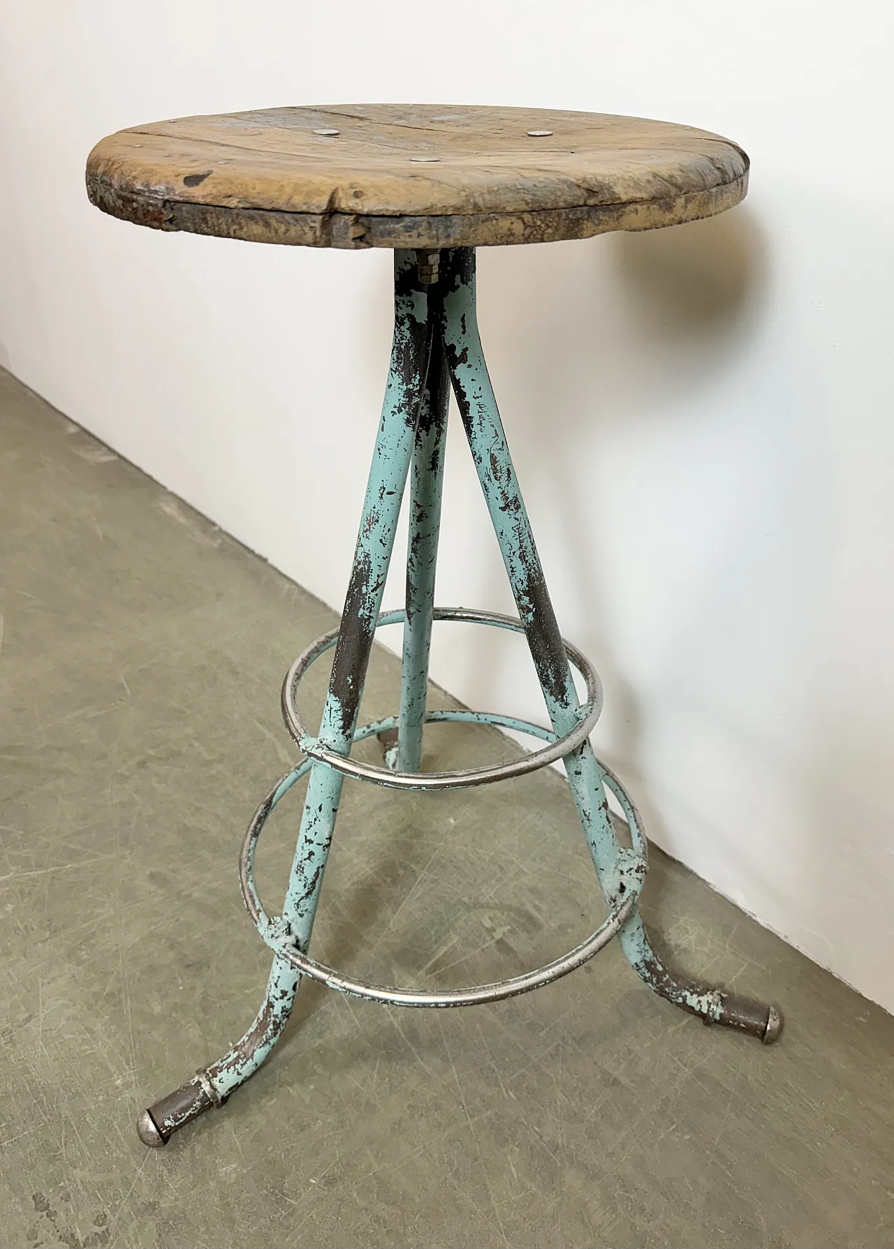 Green Industrial Workshop Stool, 1960s 8