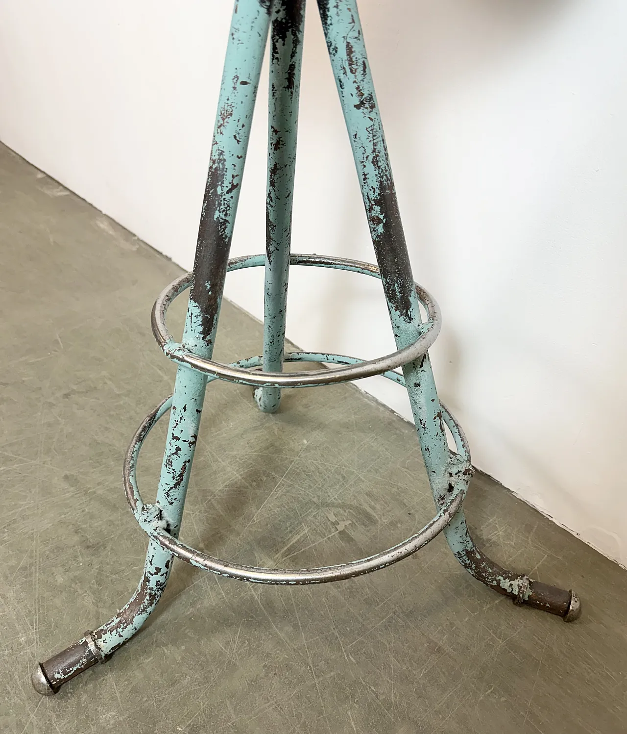 Green Industrial Workshop Stool, 1960s 9
