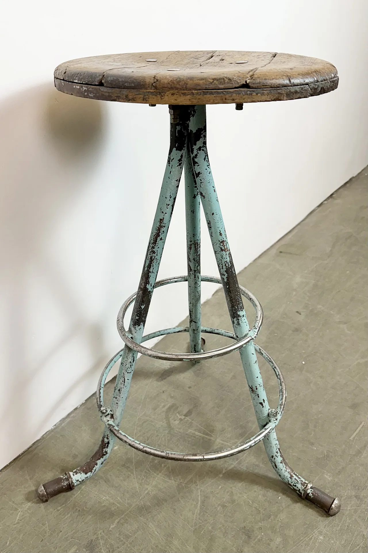 Green Industrial Workshop Stool, 1960s 10