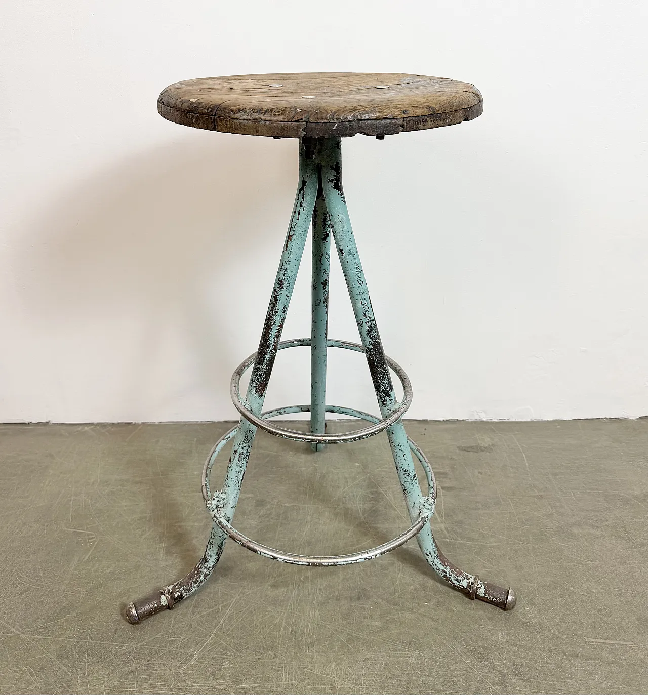 Green Industrial Workshop Stool, 1960s 15