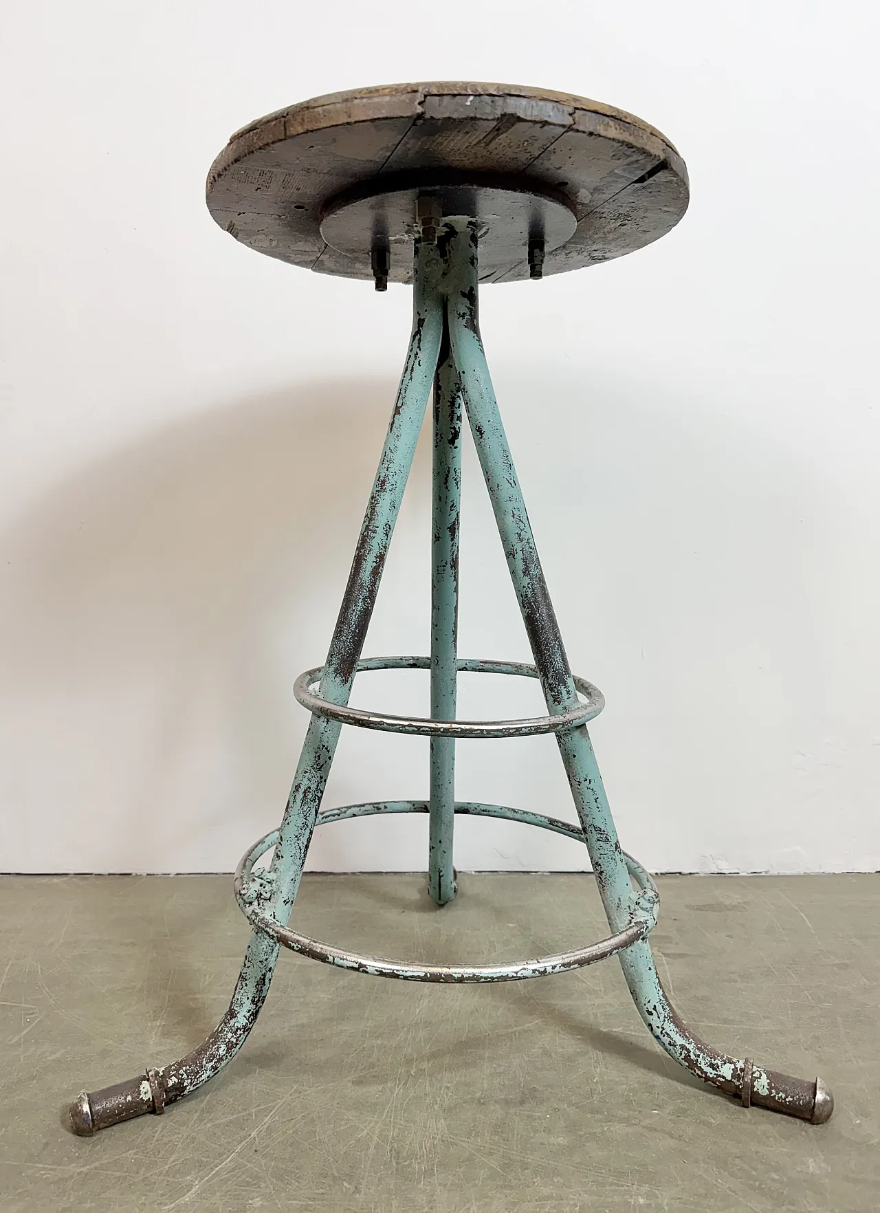 Green Industrial Workshop Stool, 1960s 17