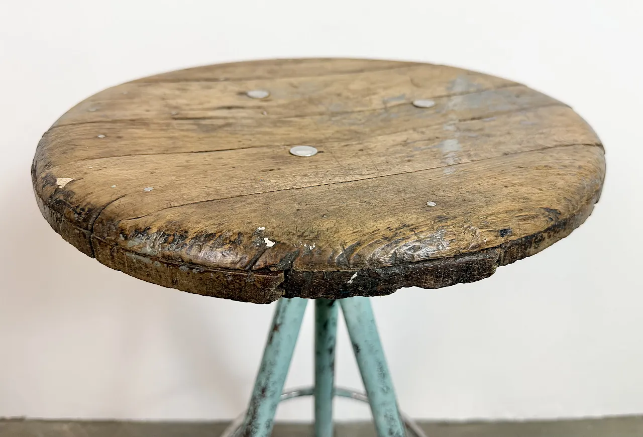 Green Industrial Workshop Stool, 1960s 19