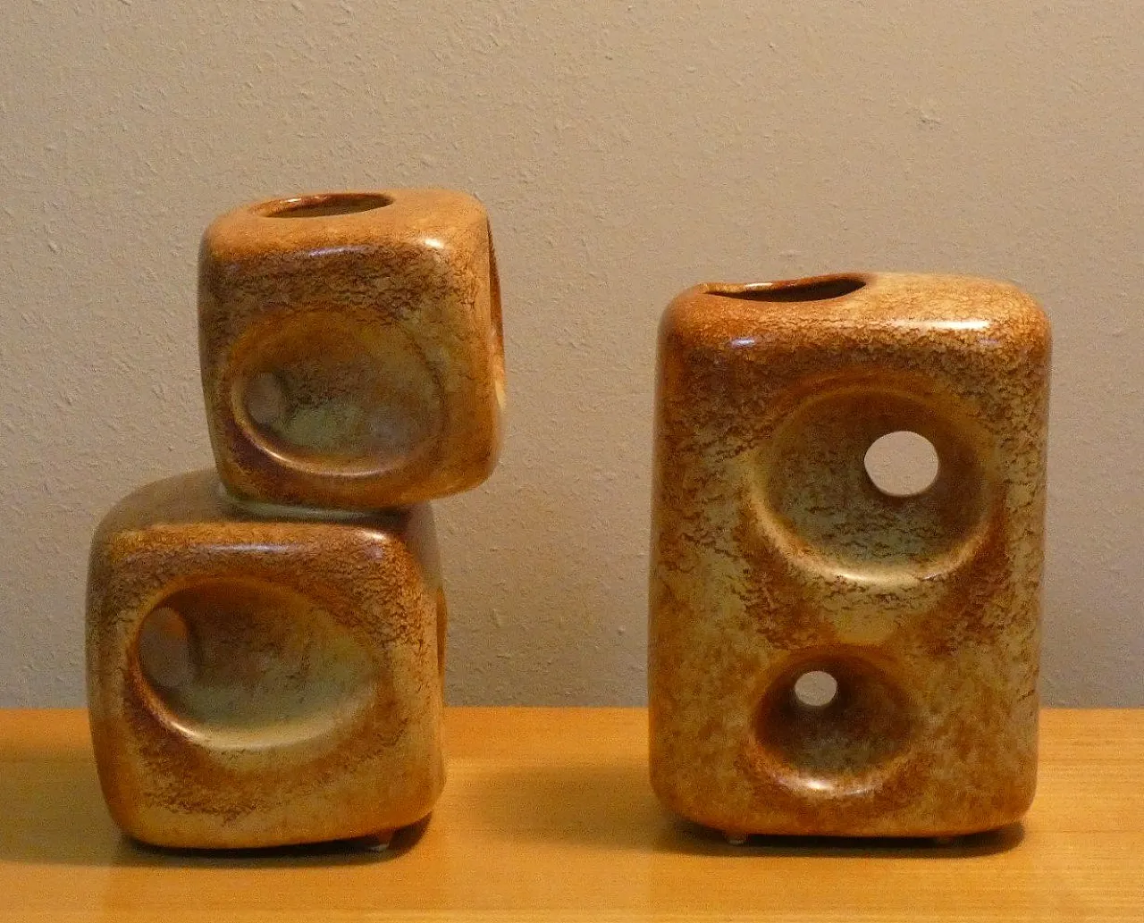 Pair of vases by Roberto Rigon for Bertoncello Ceramiche Darte, 70s 1