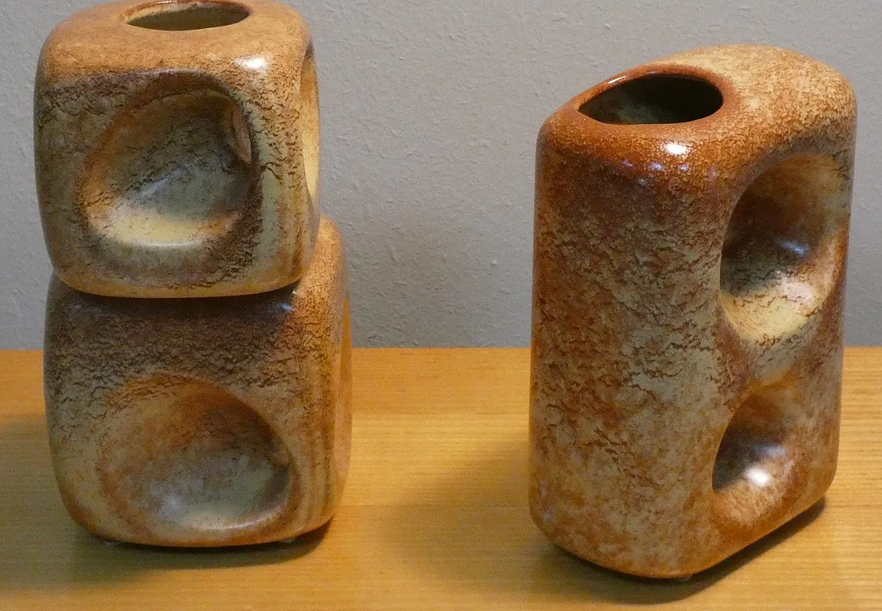 Pair of vases by Roberto Rigon for Bertoncello Ceramiche Darte, 70s 8
