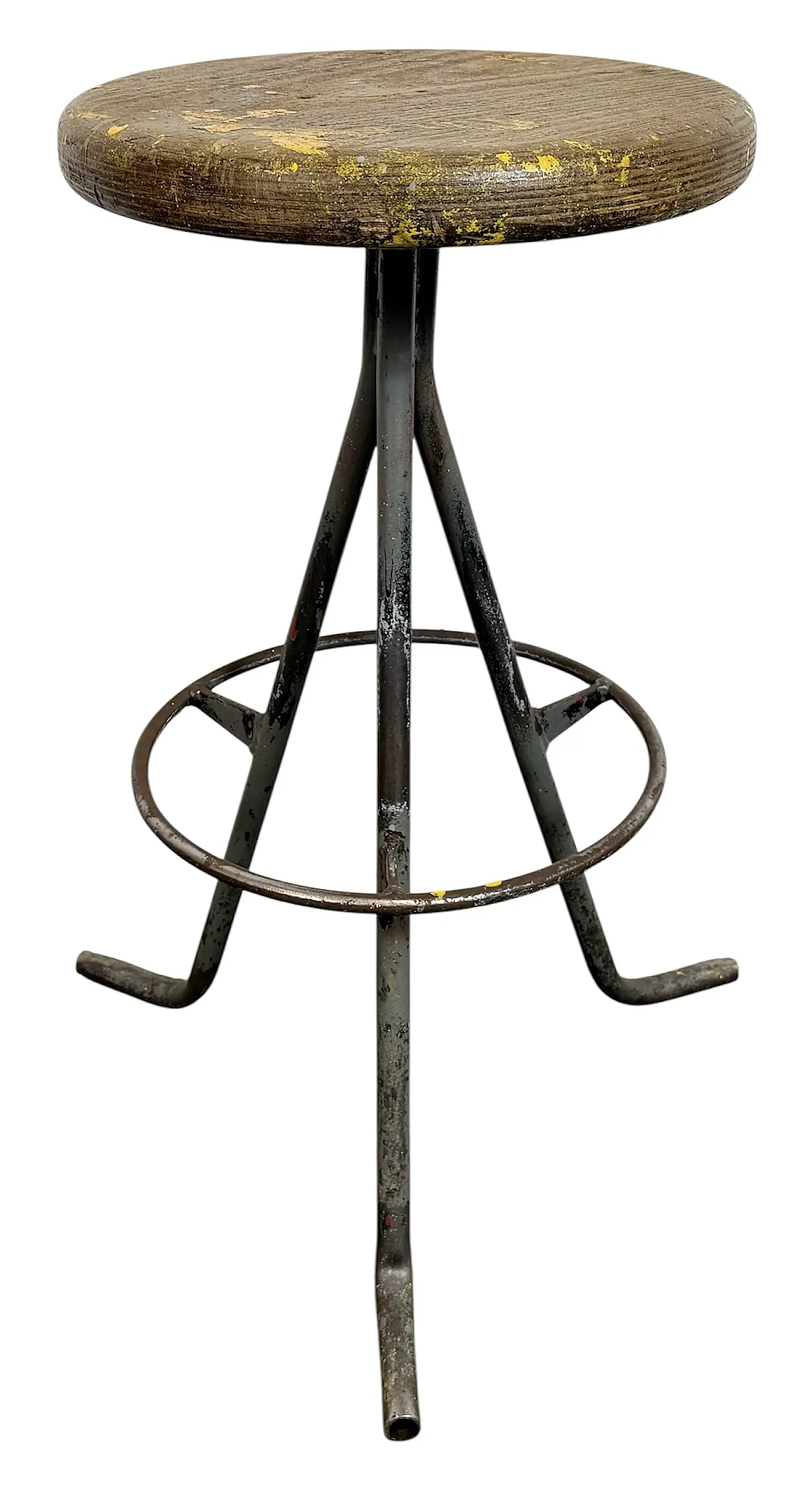 Grey Industrial Workshop Stool, 1960s 1