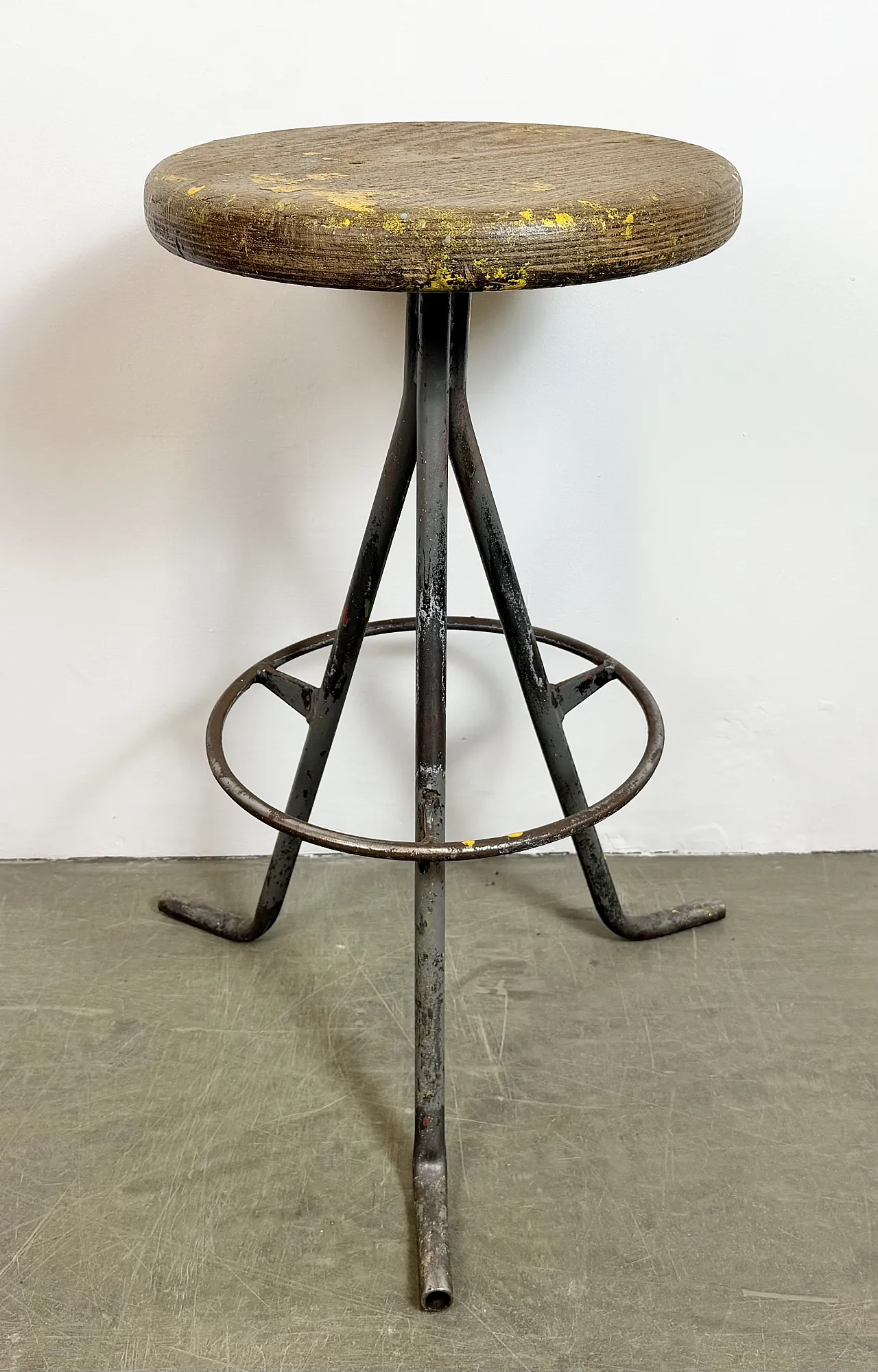 Grey Industrial Workshop Stool, 1960s 3