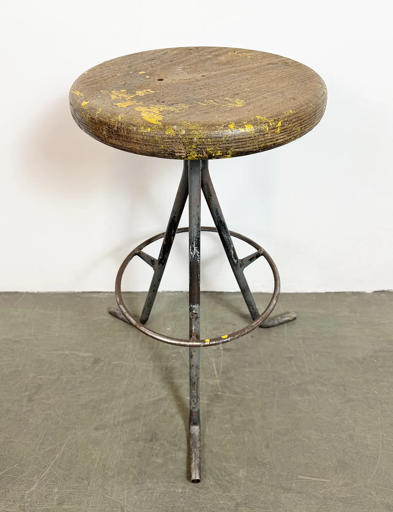 Grey Industrial Workshop Stool, 1960s 5