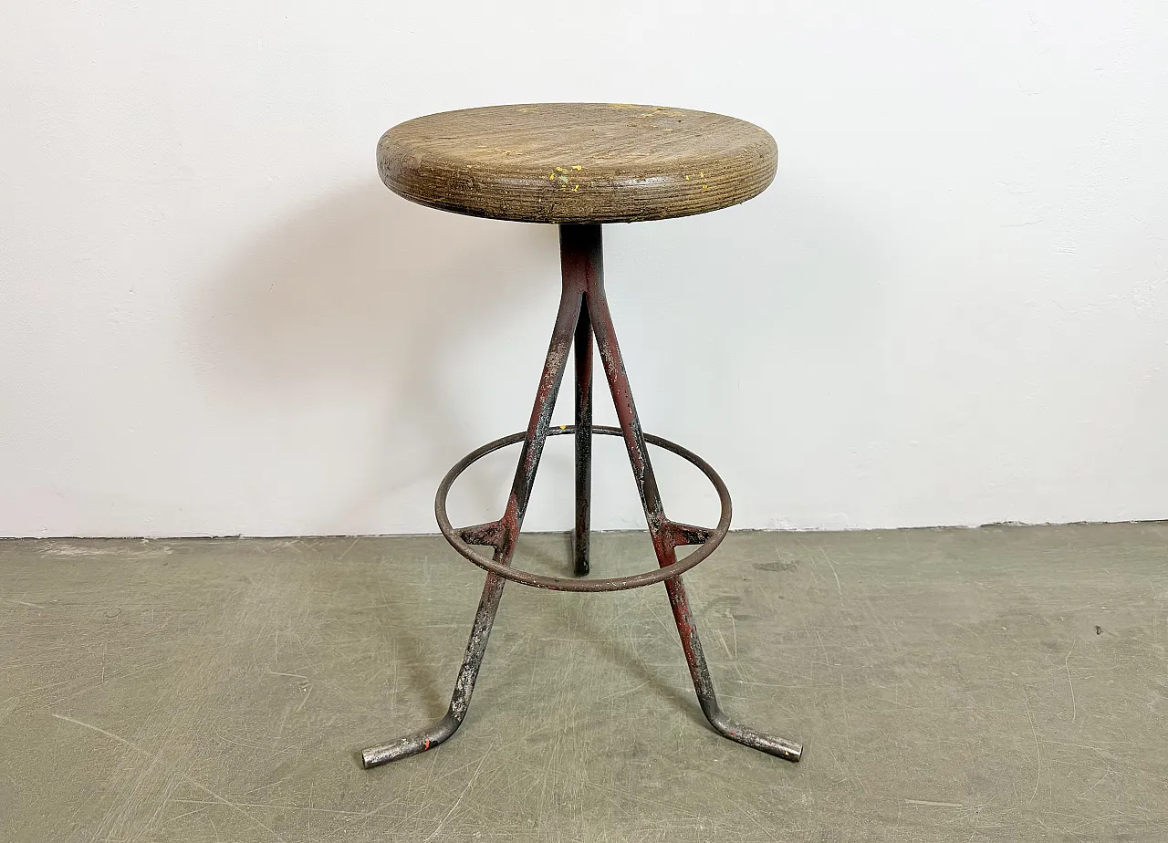 Grey Industrial Workshop Stool, 1960s 13